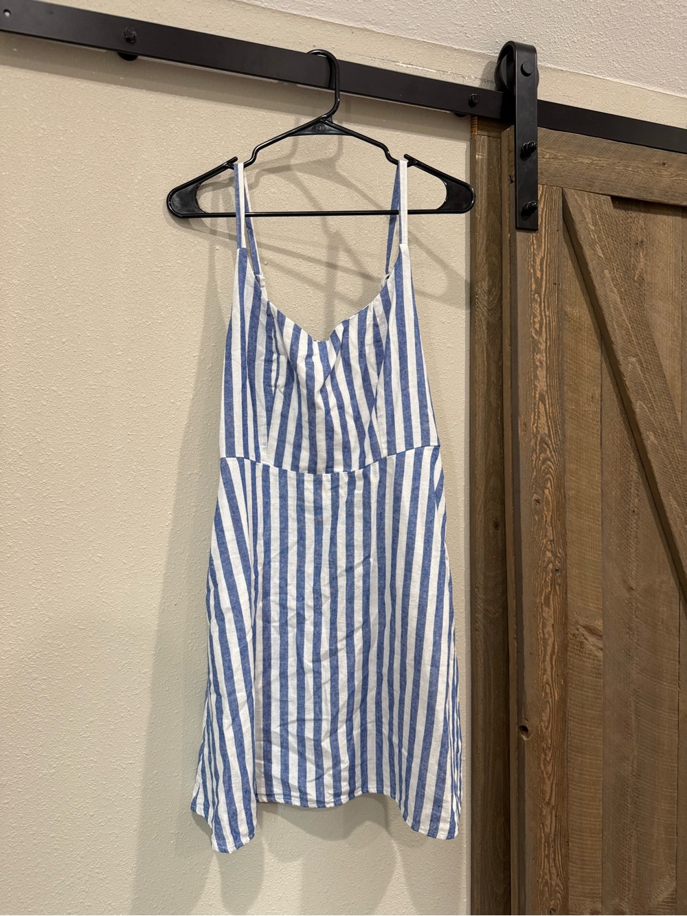 Old Navy Blue and White Striped Spaghetti Strap Dress
